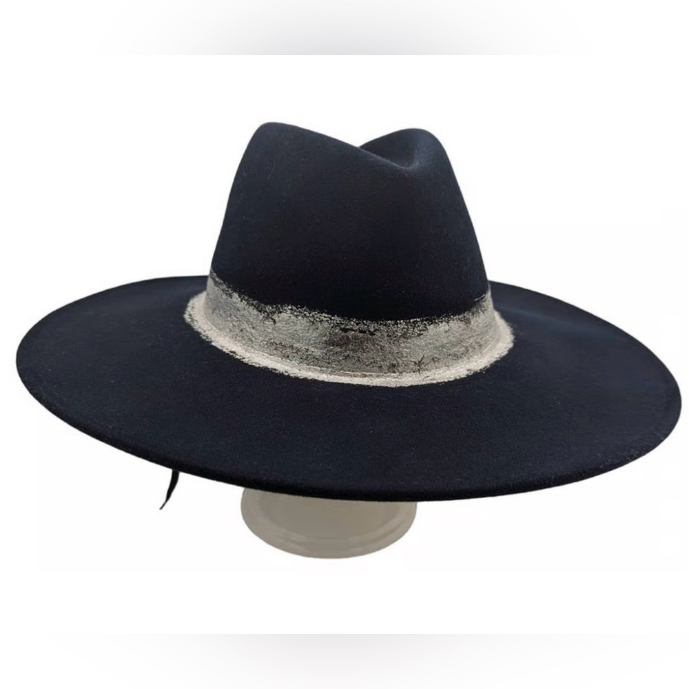 Eugenia Kim Navy and Gray Wide-Brim Hat